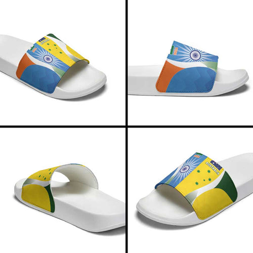 India Vs Australia Cricket Slide Sandals Final Matchup - Aussie Hoodie