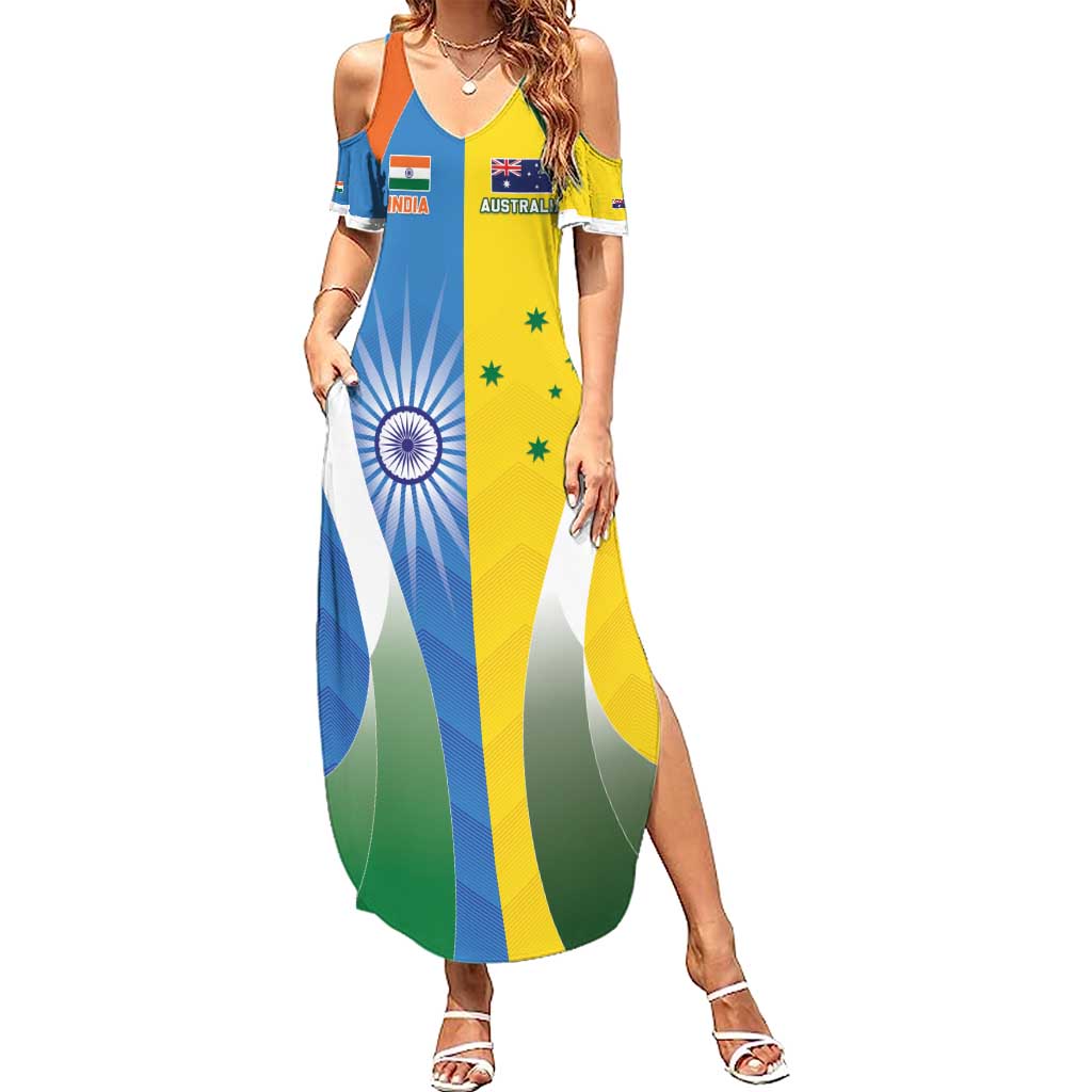 Custom India Vs Australia Cricket Summer Maxi Dress Final Matchup - Aussie Hoodie