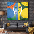 India Vs Australia Cricket Tapestry Final Matchup - Aussie Hoodie
