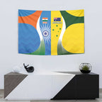 India Vs Australia Cricket Tapestry Final Matchup - Aussie Hoodie