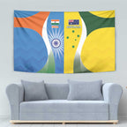 India Vs Australia Cricket Tapestry Final Matchup - Aussie Hoodie