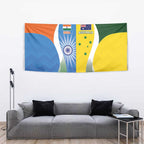 India Vs Australia Cricket Tapestry Final Matchup - Aussie Hoodie