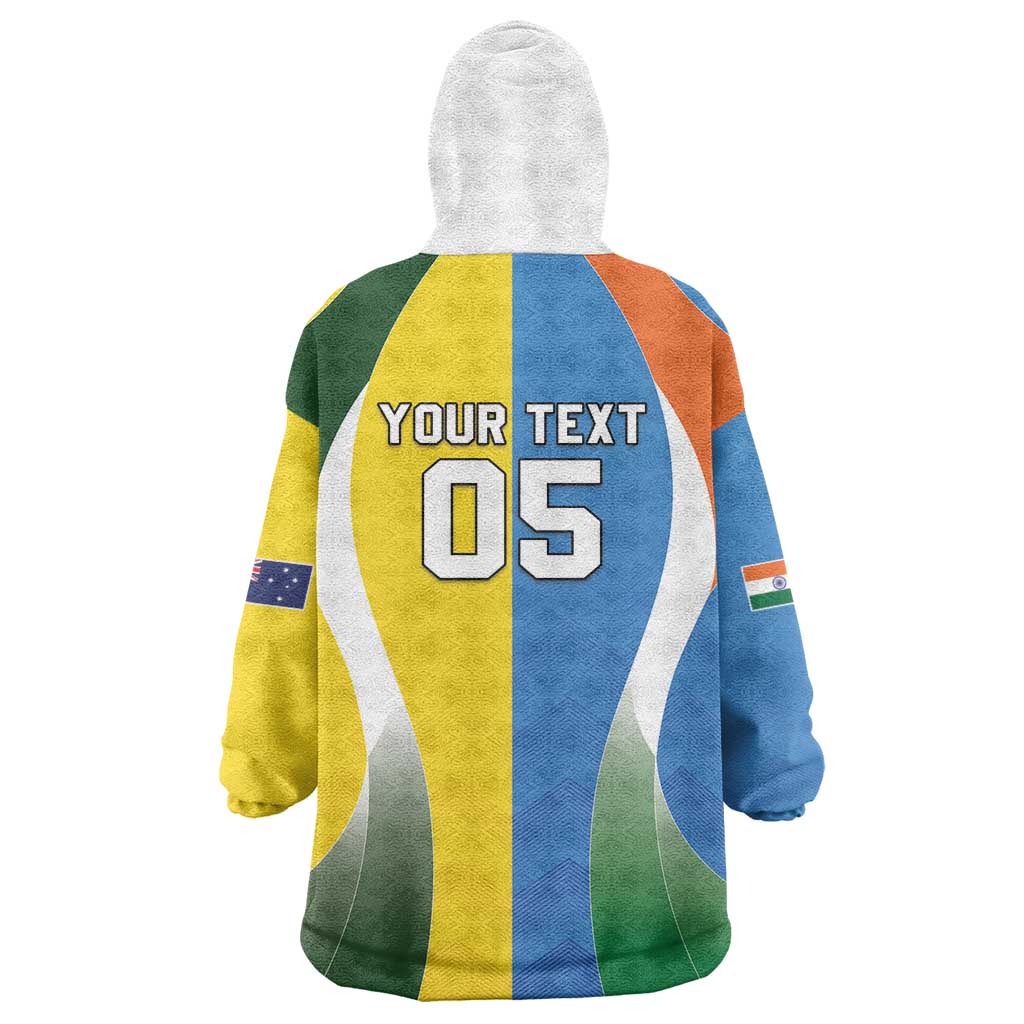 Custom India Vs Australia Cricket Wearable Blanket Hoodie Final Matchup - Aussie Hoodie
