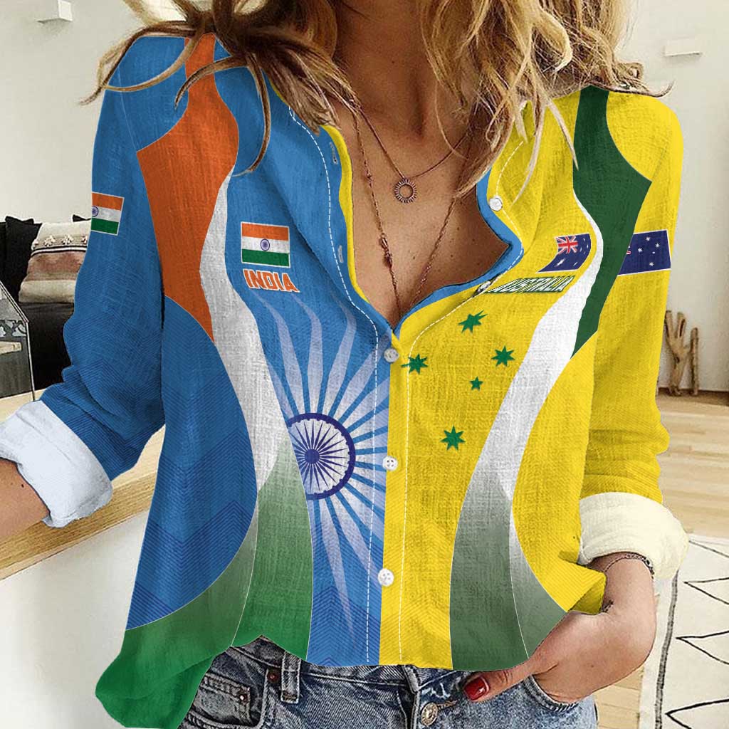 Custom India Vs Australia Cricket Women Casual Shirt Final Matchup - Aussie Hoodie