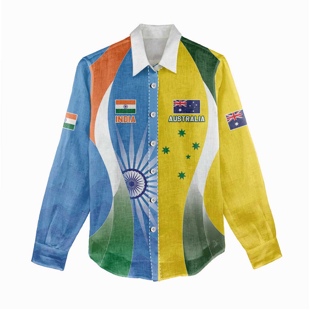 Custom India Vs Australia Cricket Women Casual Shirt Final Matchup - Aussie Hoodie