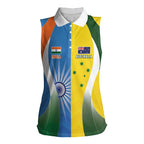 Custom India Vs Australia Cricket Women Sleeveless Polo Shirt Final Matchup - Aussie Hoodie