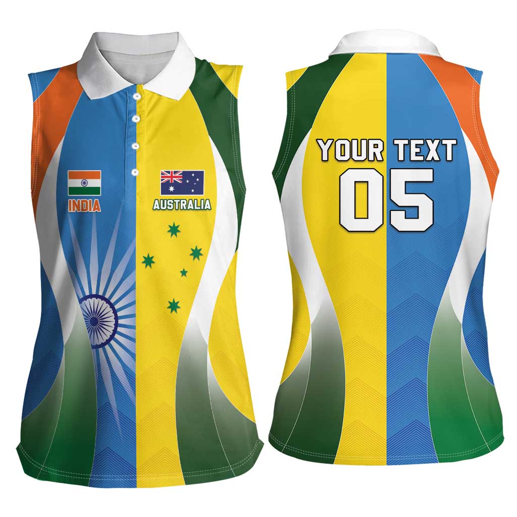 Custom India Vs Australia Cricket Women Sleeveless Polo Shirt Final Matchup - Aussie Hoodie