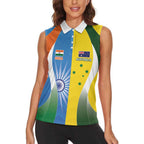Custom India Vs Australia Cricket Women Sleeveless Polo Shirt Final Matchup - Aussie Hoodie