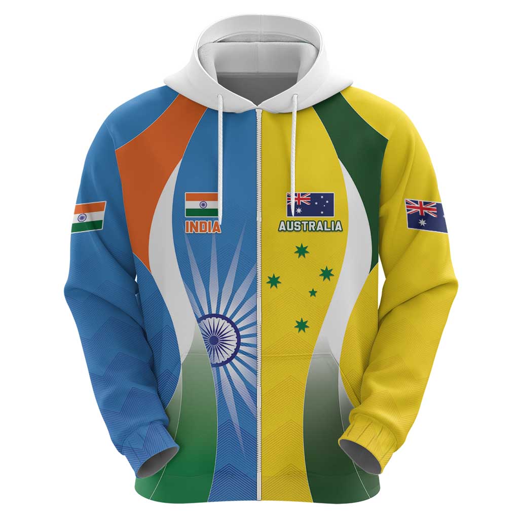 Custom India Vs Australia Cricket Zip Hoodie Final Matchup - Aussie Hoodie