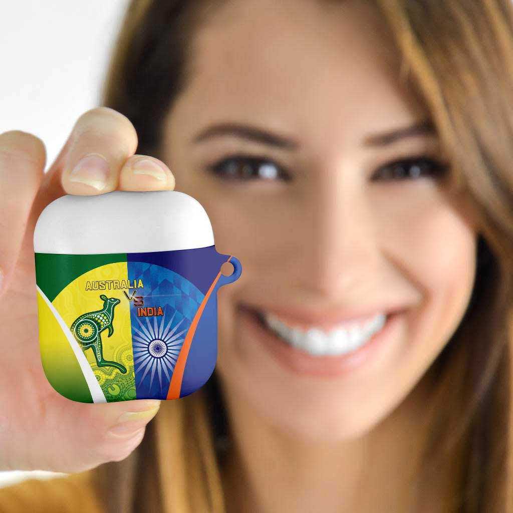 Australia And India Cricket AirPods Case Ashoka Chakra With Aboriginal - Aussie Hoodie