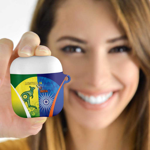 Australia And India Cricket AirPods Case Ashoka Chakra With Aboriginal - Aussie Hoodie