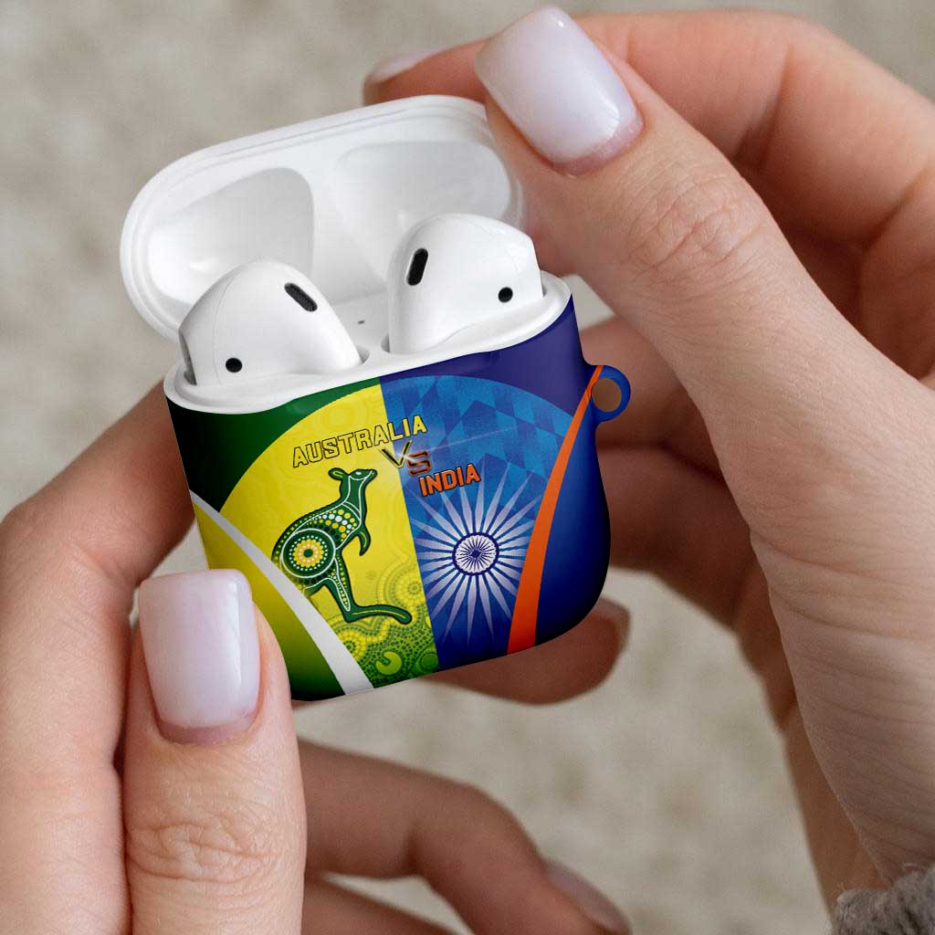 Australia And India Cricket AirPods Case Ashoka Chakra With Aboriginal - Aussie Hoodie