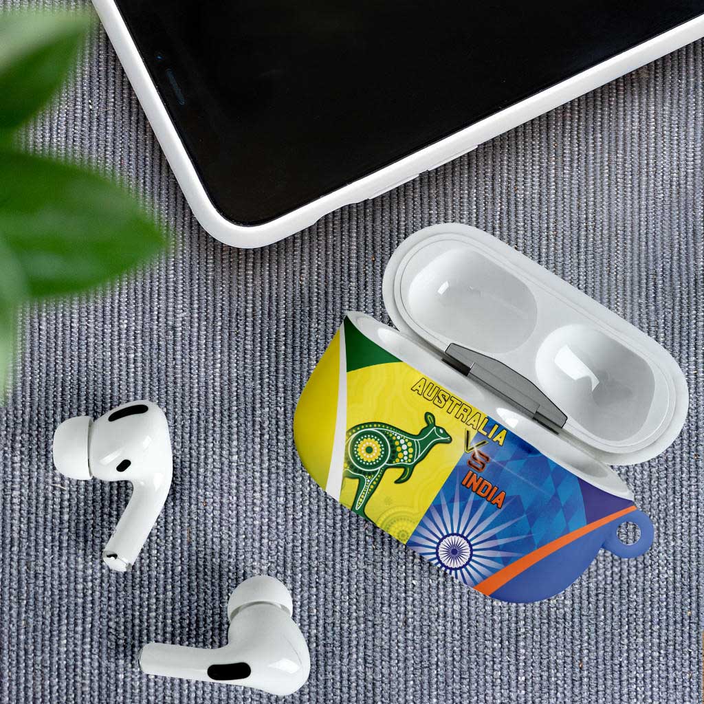 Australia And India Cricket AirPods Case Ashoka Chakra With Aboriginal - Aussie Hoodie