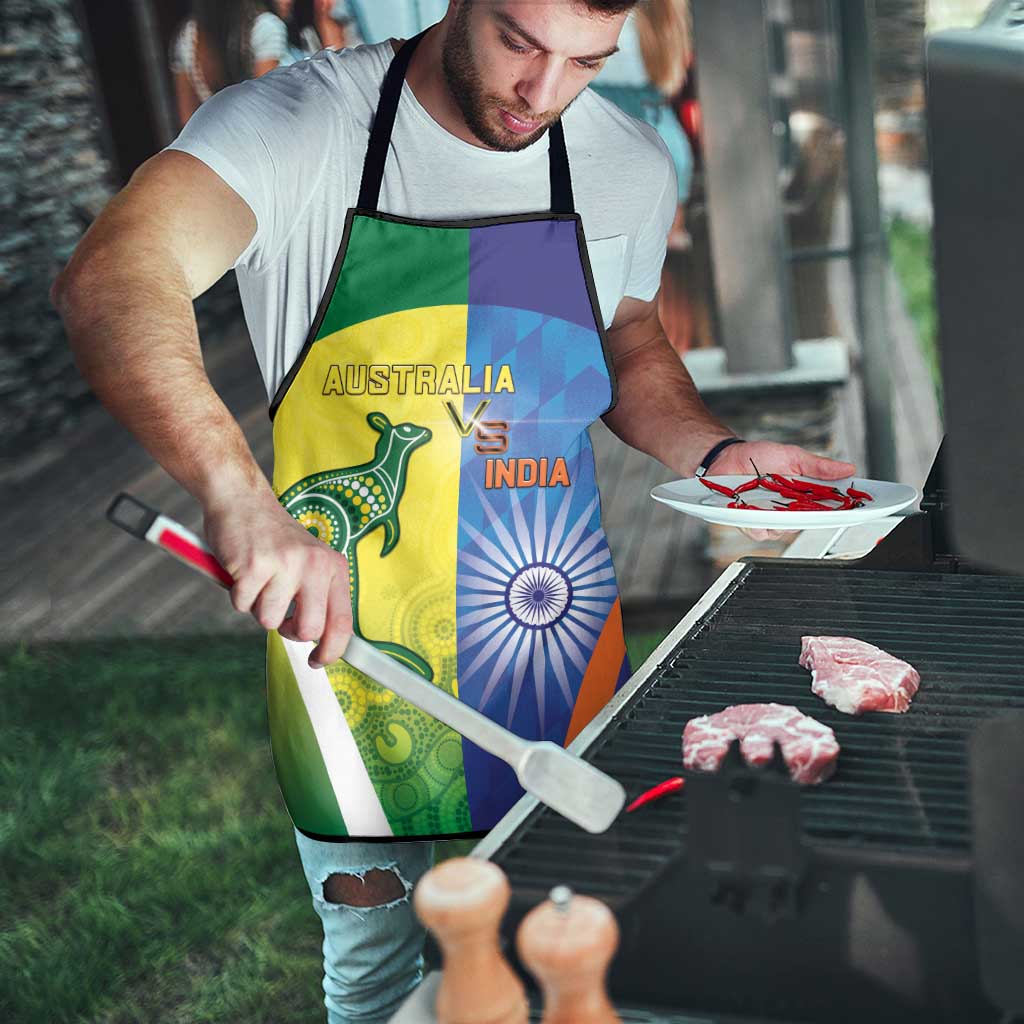 Australia And India Cricket Apron Ashoka Chakra With Aboriginal - Aussie Hoodie