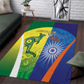 Australia And India Cricket Area Rug Ashoka Chakra With Aboriginal - Aussie Hoodie