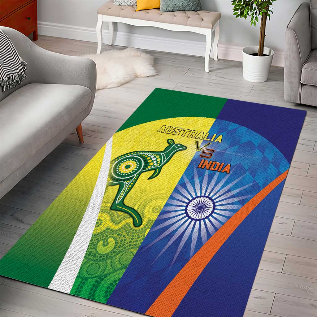 Australia And India Cricket Area Rug Ashoka Chakra With Aboriginal - Aussie Hoodie