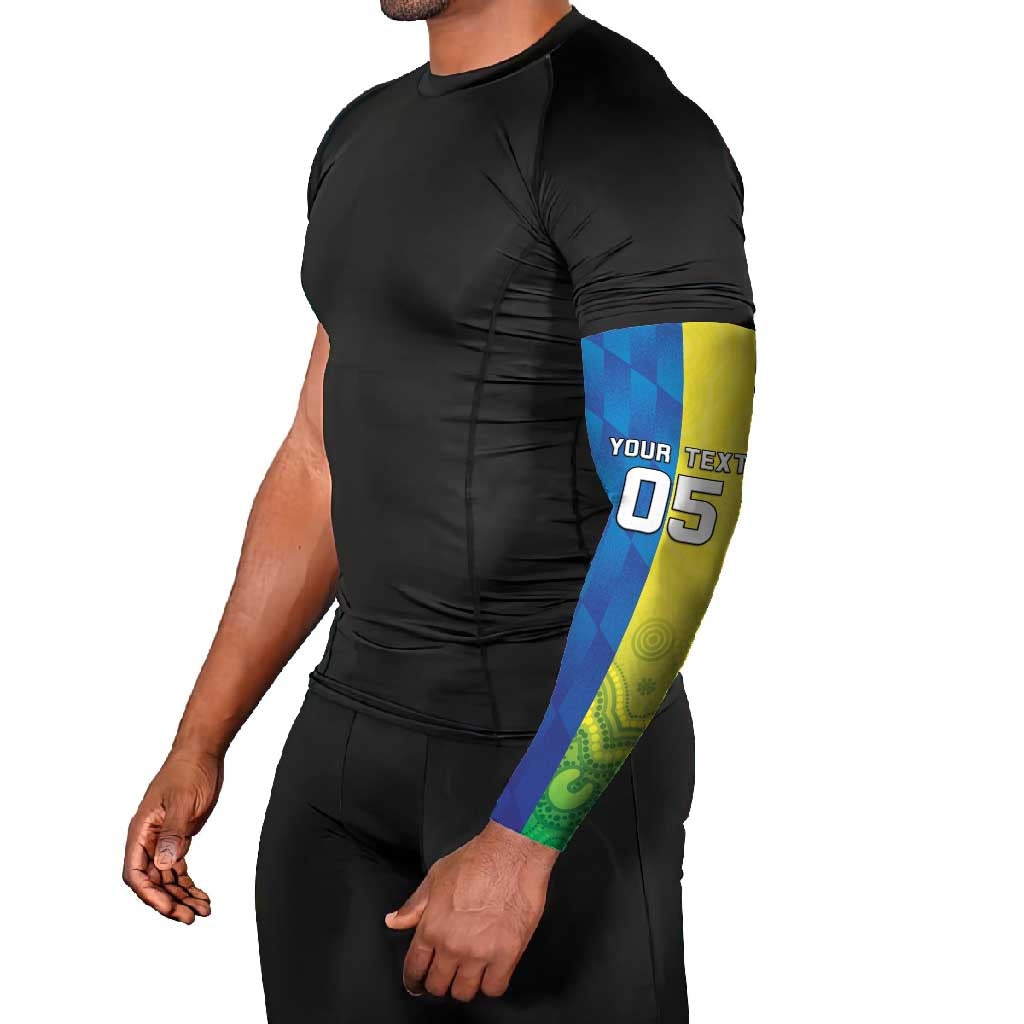 Custom Australia And India Cricket Arm Sleeves Ashoka Chakra With Aboriginal - Aussie Hoodie