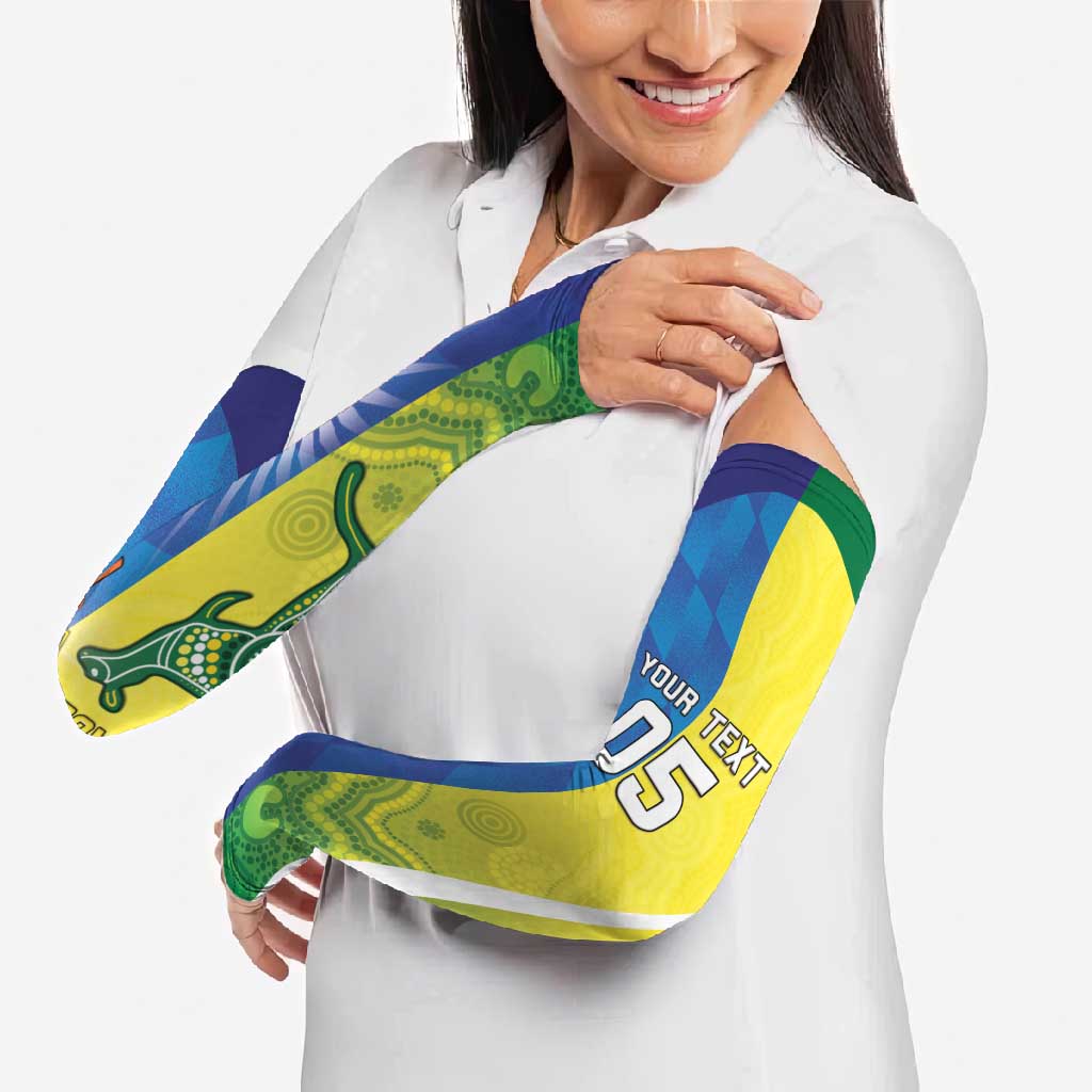 Custom Australia And India Cricket Arm Sleeves Ashoka Chakra With Aboriginal - Aussie Hoodie