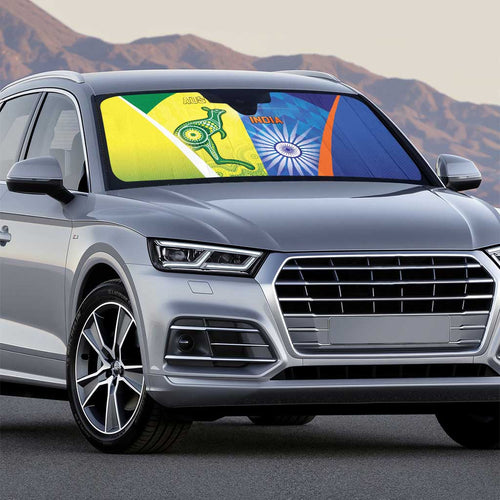 Australia And India Cricket Auto Sun Shade Ashoka Chakra With Aboriginal - Aussie Hoodie