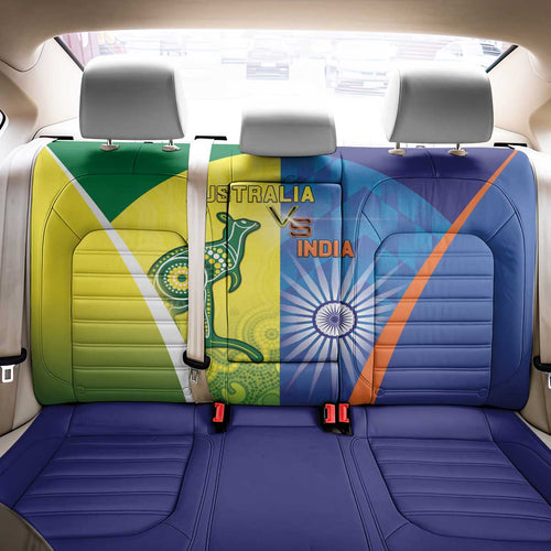 Australia And India Cricket Back Car Seat Cover Ashoka Chakra With Aboriginal - Aussie Hoodie