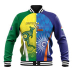 Custom Australia And India Cricket Baseball Jacket Ashoka Chakra With Aboriginal - Aussie Hoodie