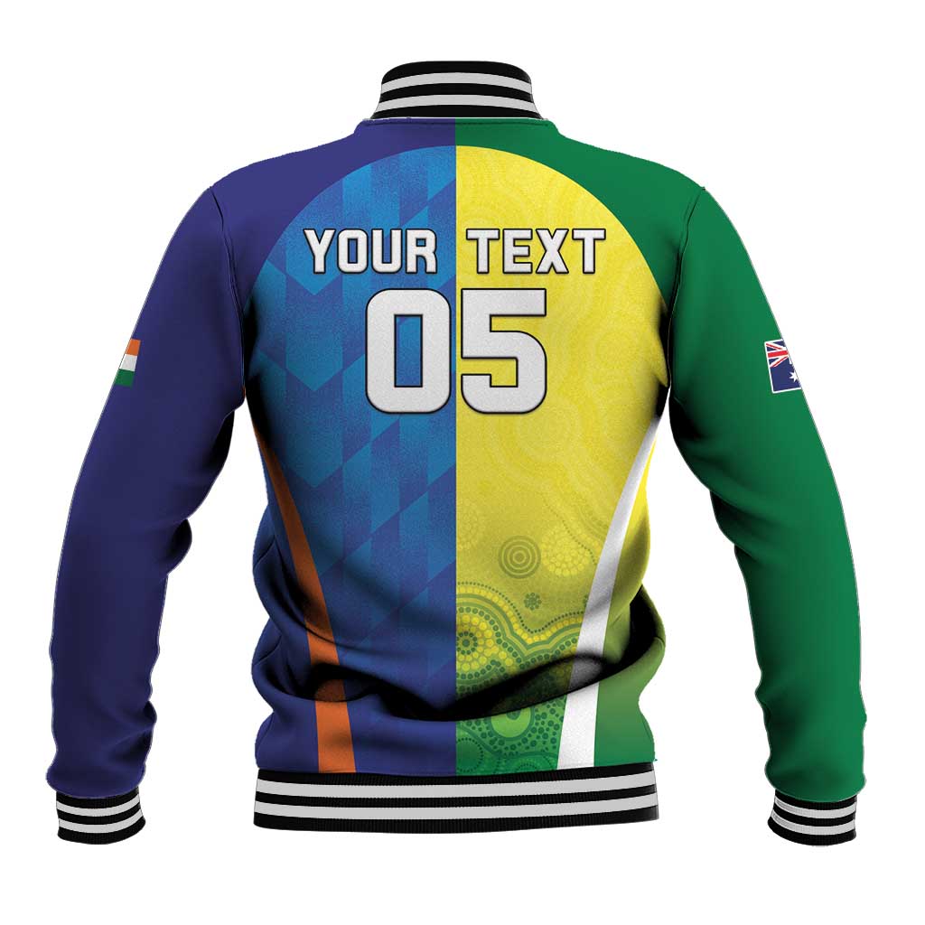 Custom Australia And India Cricket Baseball Jacket Ashoka Chakra With Aboriginal - Aussie Hoodie