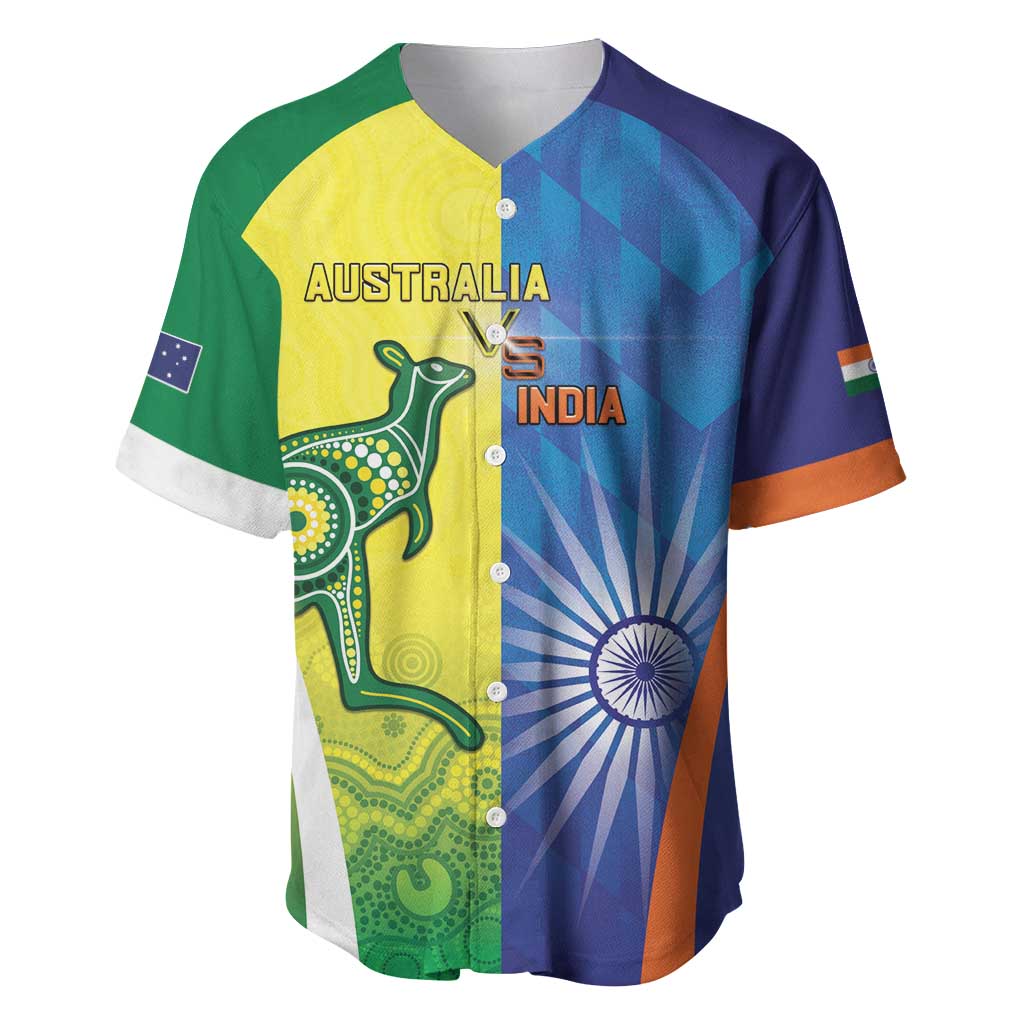 Custom Australia And India Cricket Baseball Jersey Ashoka Chakra With Aboriginal - Aussie Hoodie