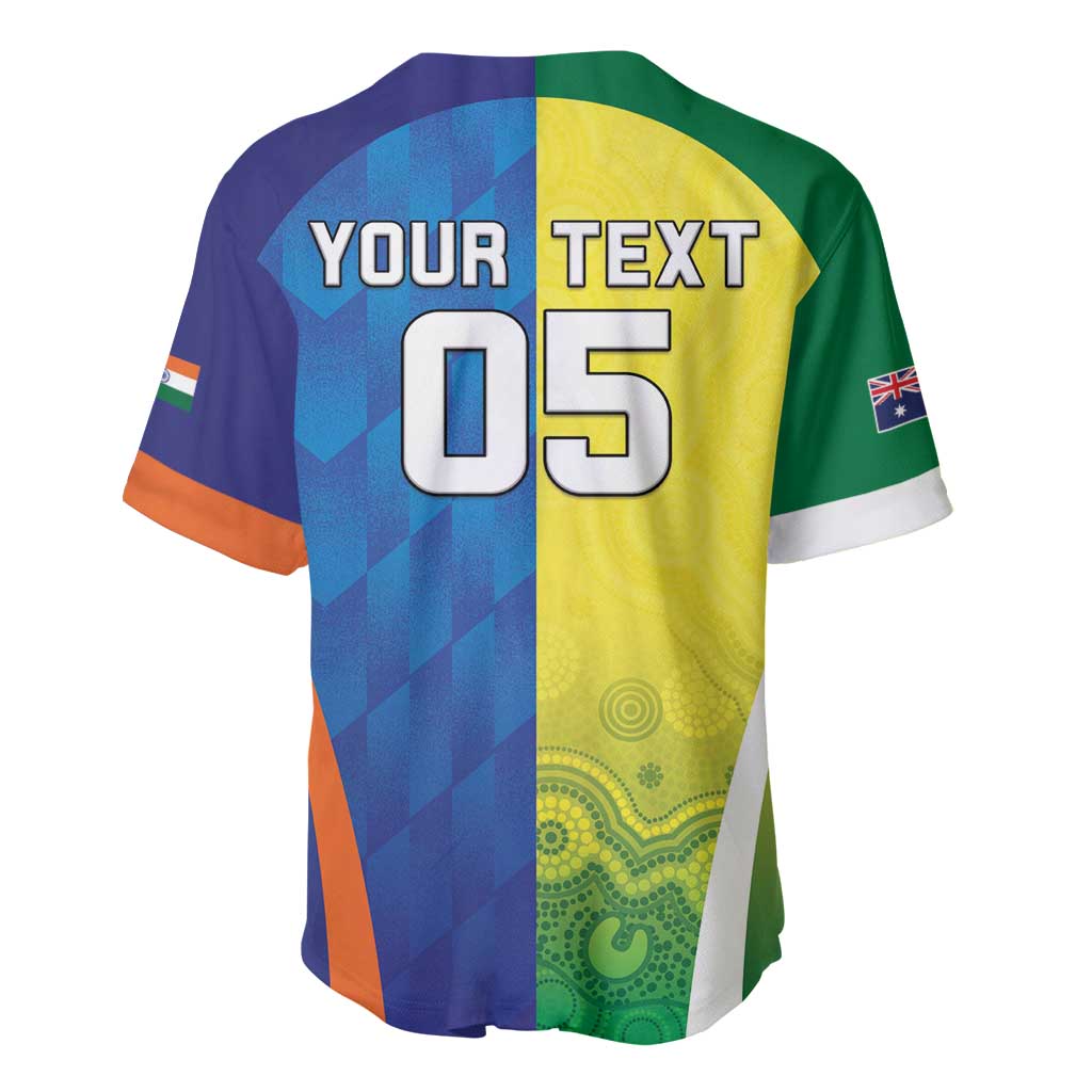 Custom Australia And India Cricket Baseball Jersey Ashoka Chakra With Aboriginal - Aussie Hoodie