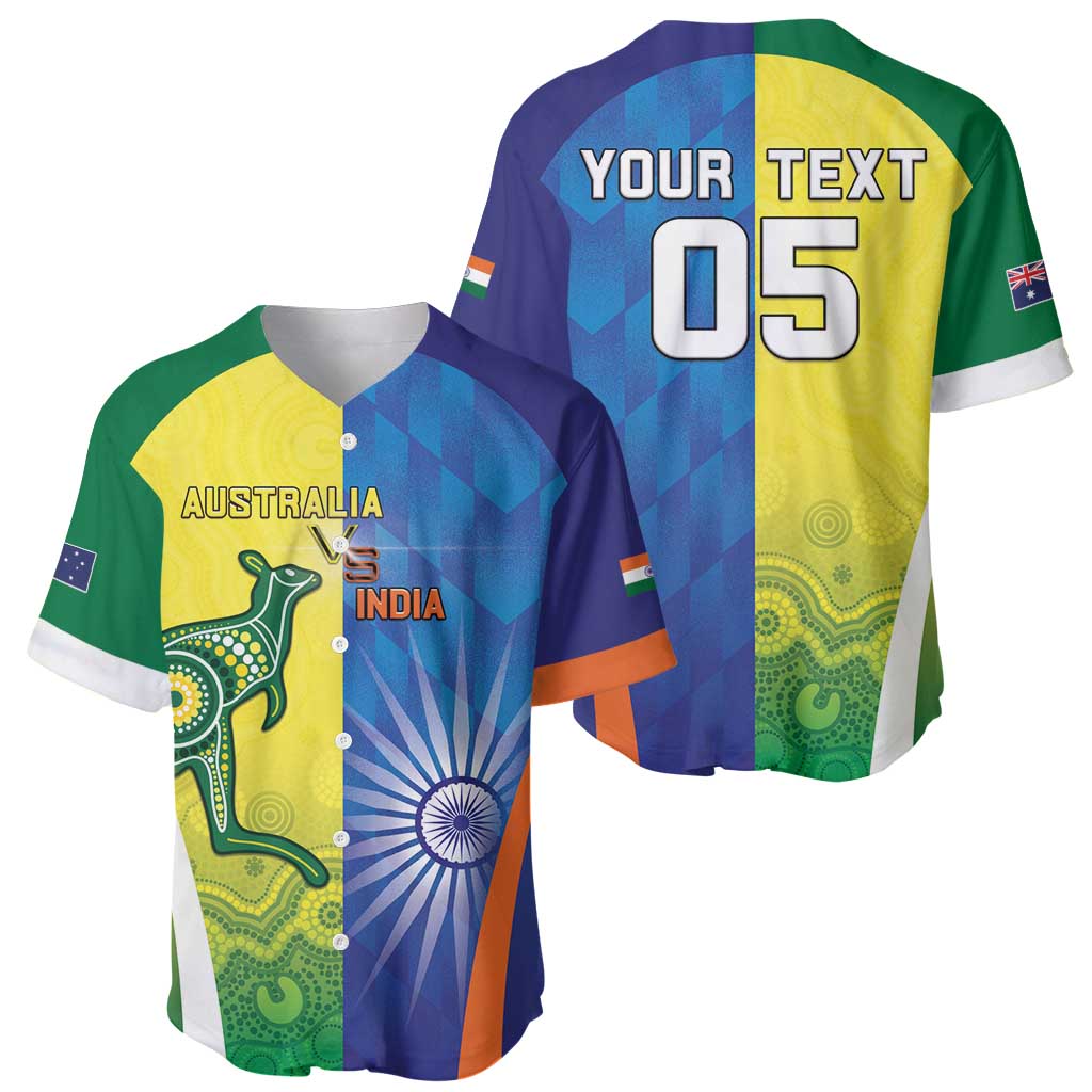 Custom Australia And India Cricket Baseball Jersey Ashoka Chakra With Aboriginal - Aussie Hoodie