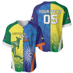 Custom Australia And India Cricket Baseball Jersey Ashoka Chakra With Aboriginal - Aussie Hoodie