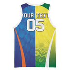 Custom Australia And India Cricket Basketball Jersey Ashoka Chakra With Aboriginal - Aussie Hoodie