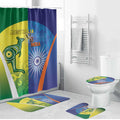Australia And India Cricket Bathroom Set Ashoka Chakra With Aboriginal - Aussie Hoodie