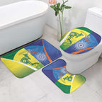 Australia And India Cricket Bathroom Set Ashoka Chakra With Aboriginal - Aussie Hoodie