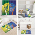 Australia And India Cricket Bathroom Set Ashoka Chakra With Aboriginal - Aussie Hoodie