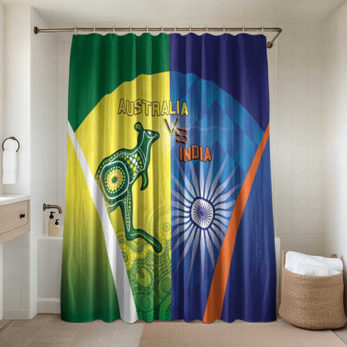 Australia And India Cricket Bathroom Set Ashoka Chakra With Aboriginal - Aussie Hoodie