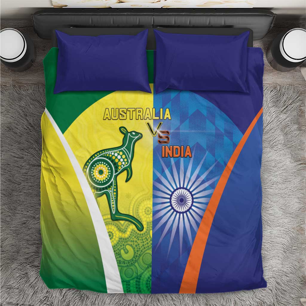 Australia And India Cricket Bedding Set Ashoka Chakra With Aboriginal - Aussie Hoodie