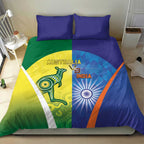 Australia And India Cricket Bedding Set Ashoka Chakra With Aboriginal - Aussie Hoodie