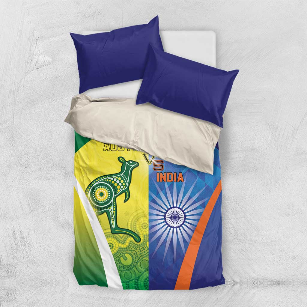 Australia And India Cricket Bedding Set Ashoka Chakra With Aboriginal - Aussie Hoodie