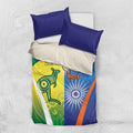 Australia And India Cricket Bedding Set Ashoka Chakra With Aboriginal - Aussie Hoodie