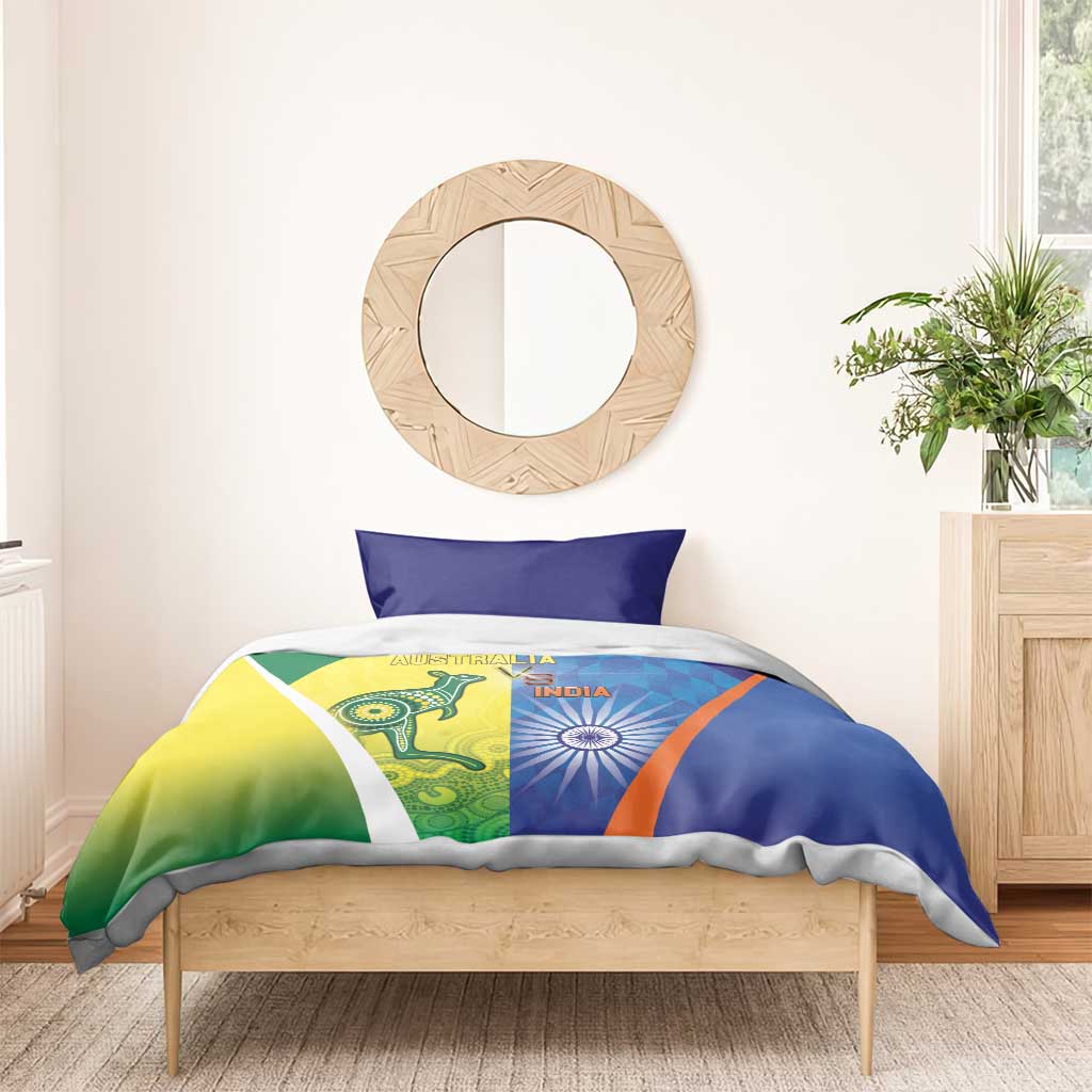 Australia And India Cricket Bedding Set Ashoka Chakra With Aboriginal - Aussie Hoodie