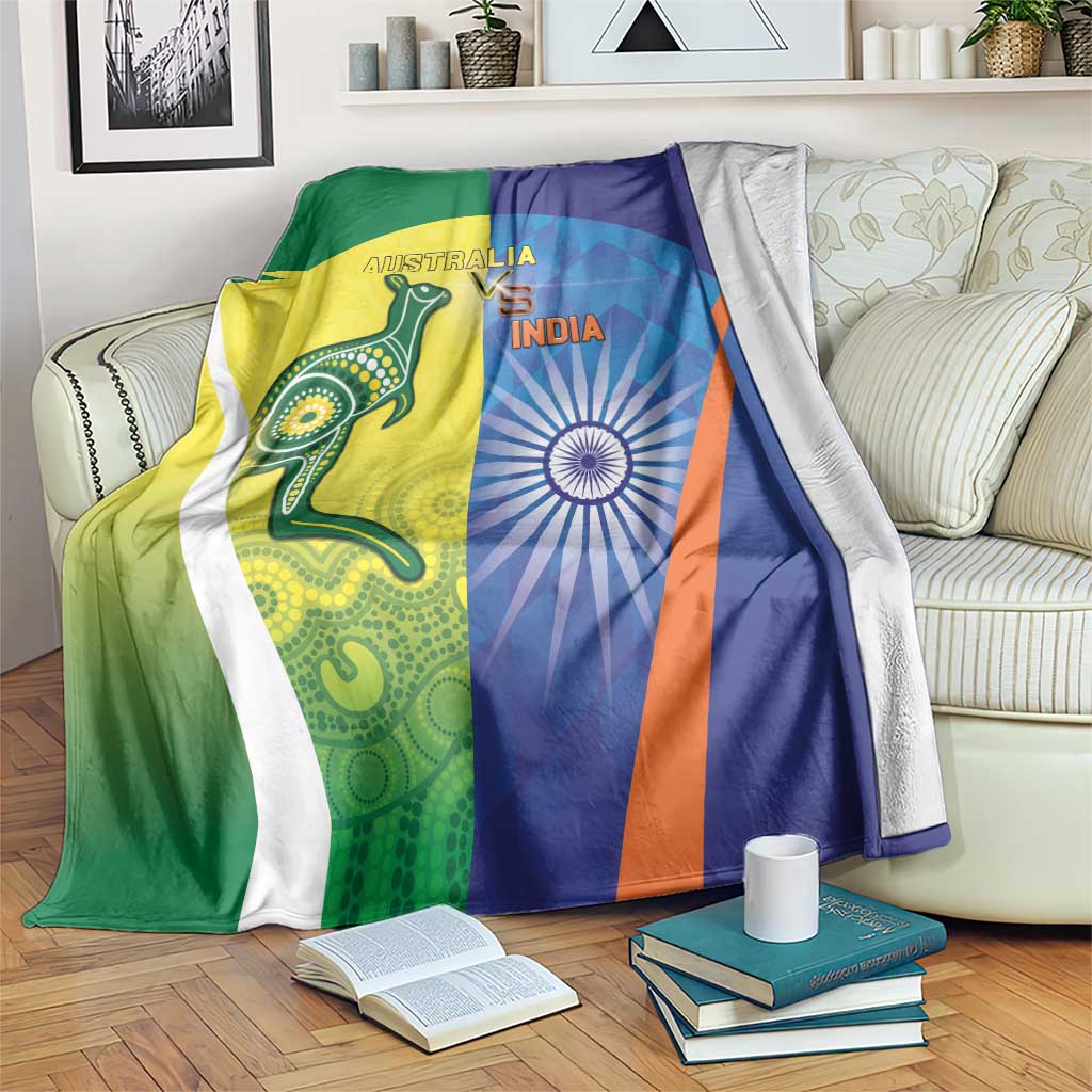 Australia And India Cricket Blanket Ashoka Chakra With Aboriginal - Aussie Hoodie