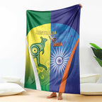Australia And India Cricket Blanket Ashoka Chakra With Aboriginal - Aussie Hoodie