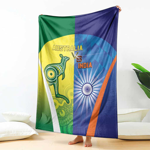 Australia And India Cricket Blanket Ashoka Chakra With Aboriginal - Aussie Hoodie