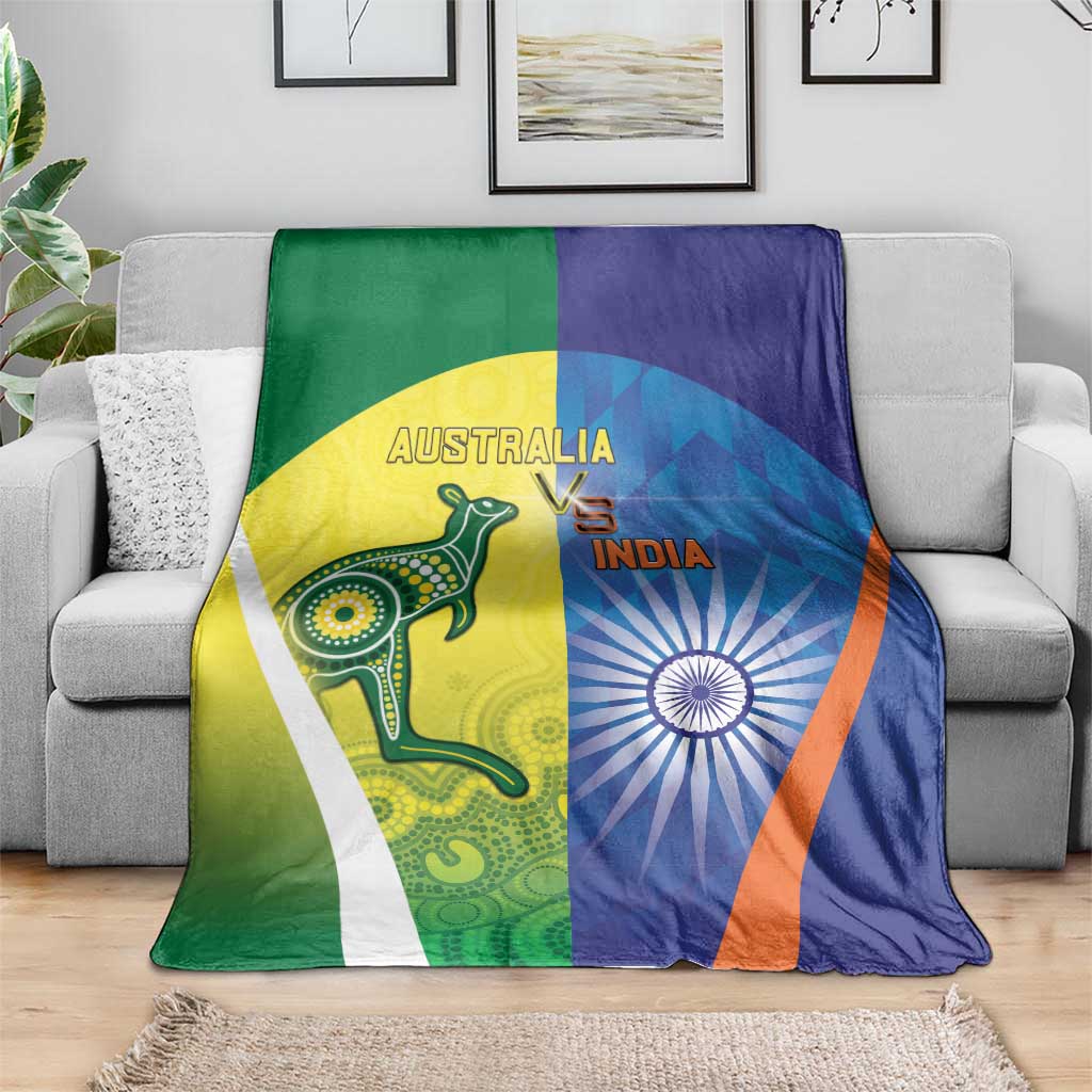 Australia And India Cricket Blanket Ashoka Chakra With Aboriginal - Aussie Hoodie