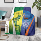 Australia And India Cricket Blanket Ashoka Chakra With Aboriginal - Aussie Hoodie