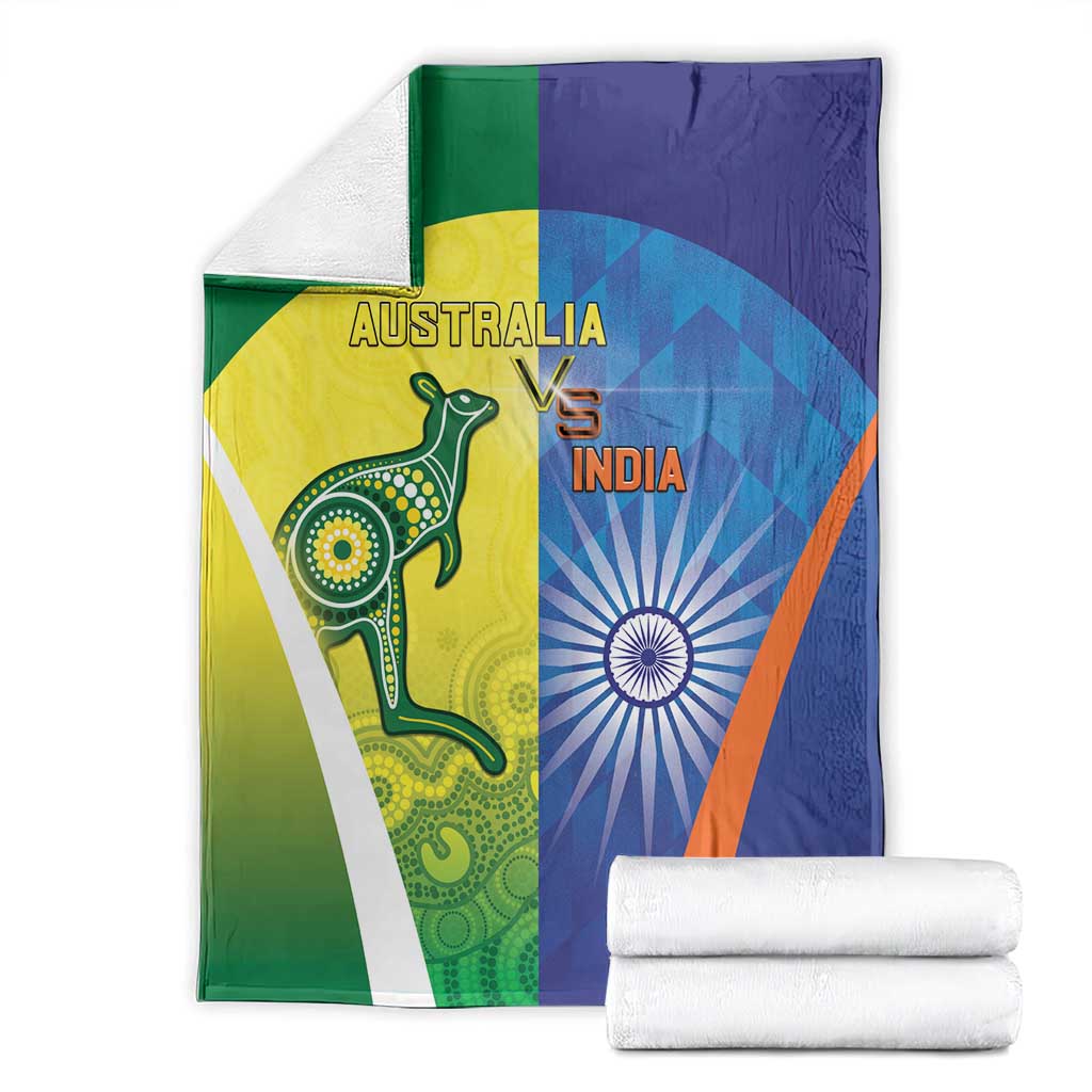 Australia And India Cricket Blanket Ashoka Chakra With Aboriginal - Aussie Hoodie
