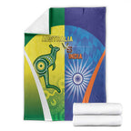 Australia And India Cricket Blanket Ashoka Chakra With Aboriginal - Aussie Hoodie