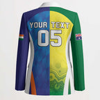 Custom Australia And India Cricket Blazer Ashoka Chakra With Aboriginal - Aussie Hoodie