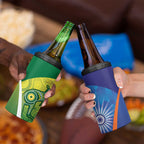 Australia And India Cricket 4 in 1 Can Cooler Tumbler Ashoka Chakra With Aboriginal - Aussie Hoodie
