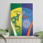 Australia And India Cricket Canvas Wall Art Ashoka Chakra With Aboriginal - Aussie Hoodie